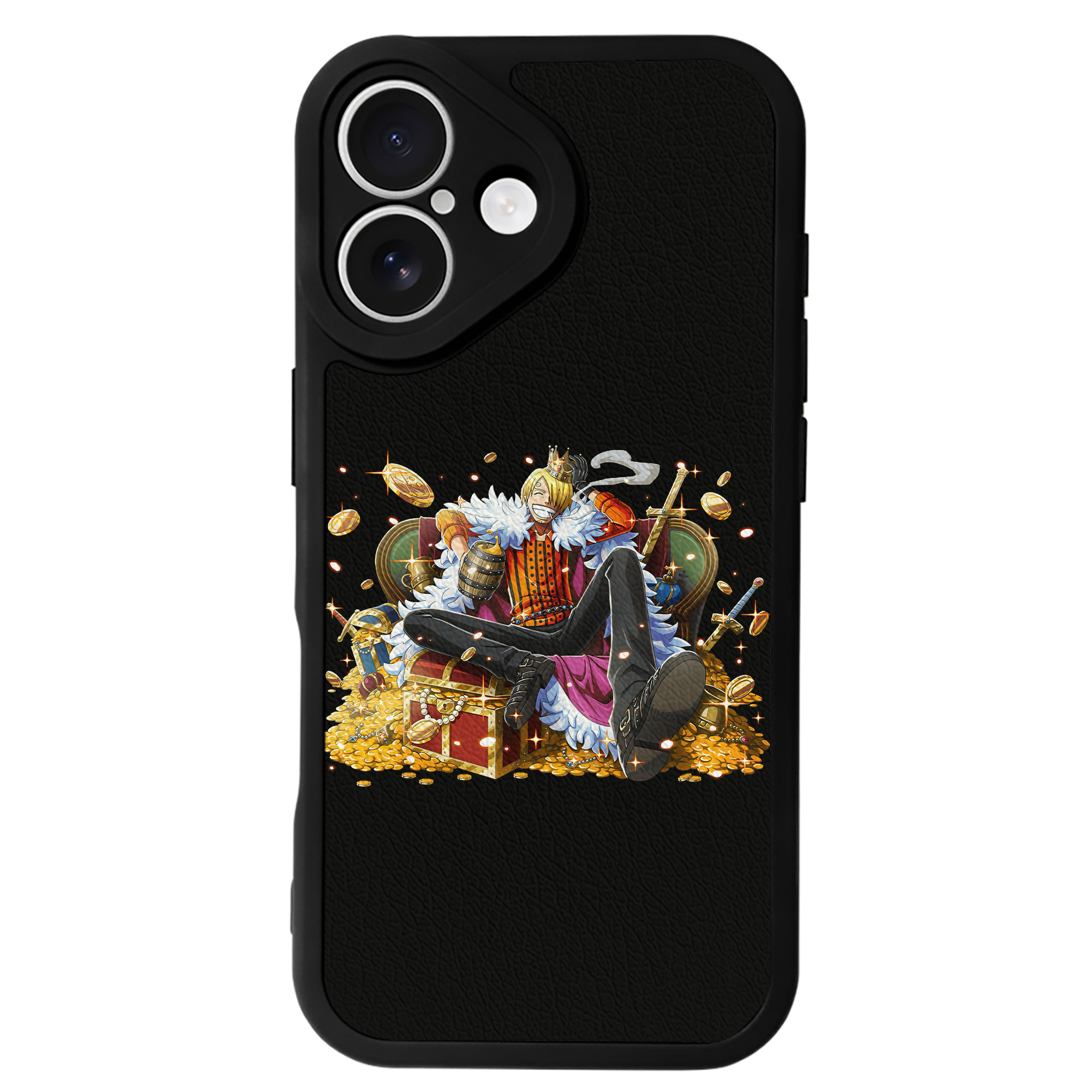 （画像用） ワンピース サンジ ONE PIECE Sanji 【iPhone 16シリーズ対応】シリコンスマホケース（レザー調） 材質：シリコン
